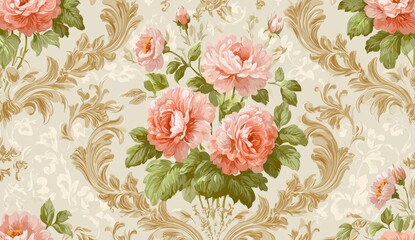 Elegant floral damask pattern