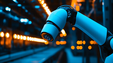Fototapeta premium Robotic Arm in a High-Tech Industrial Environment
