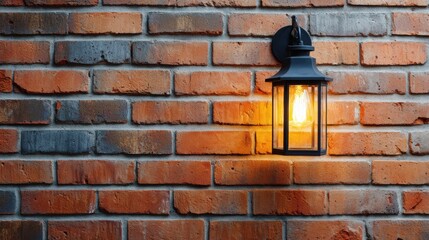 lamp on brick wall