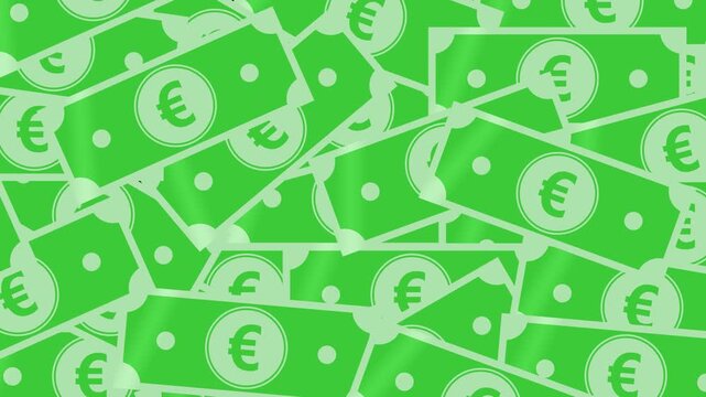 Euro banknotes filling the screen after a crash