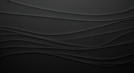 Abstract black texture background with dark wave design and smooth surface