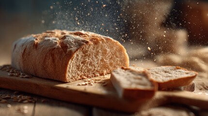 Freshly baked bread loaf
