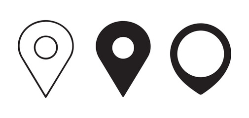 Minimalist Map Markers in Black and White for Digital Mapping
