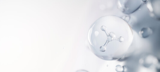 3D Collagen Skin Serum and Vitamin illustration isolated on soft color background. concept skin care cosmetics solution. 3d rendering.	
