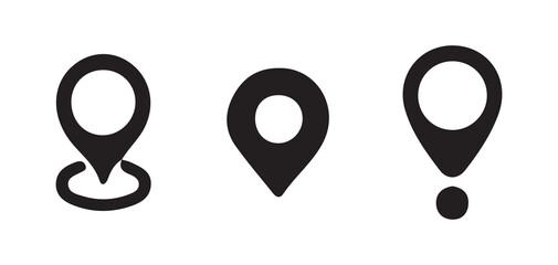 Vector Icons of Navigation Pointers in Monochrome Colors