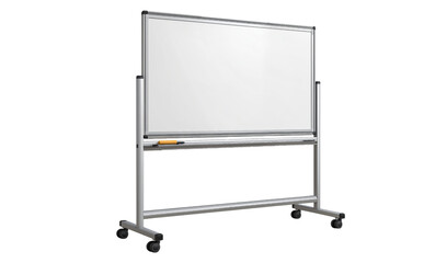Whiteboard with Orange Marker on Tray mobile rolling isolated on a transparent background