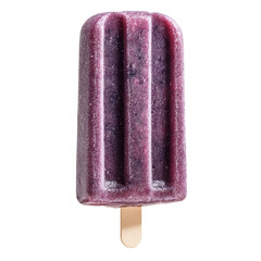 Delicious homemade blueberry popsicle, a refreshing treat isolated against transparent space