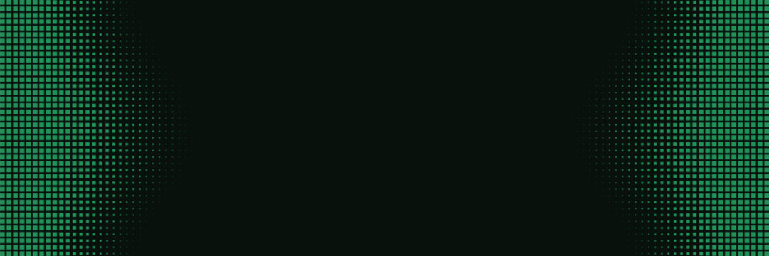 Green bitmap pixel background with gradient pattern effect and 8bit art. Neon disintegration effect with geometric particle dispersion.