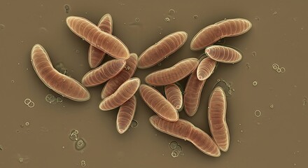 Close-Up Microscopic Protozoa Cluster — Scientific Imaging