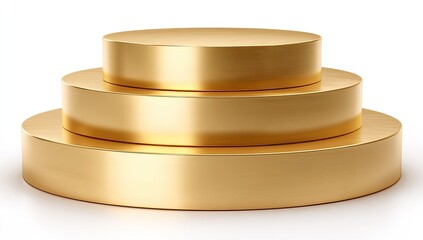 Three tiered gold podium