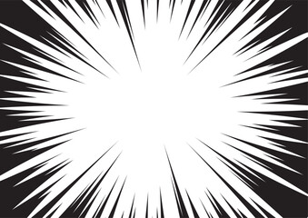 Obraz premium Comic zoom background in black and white. Vector illustration