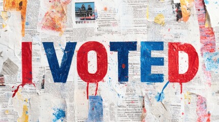 Vibrant display of voter participation with painted message in urban setting showcasing civic engagement during election season