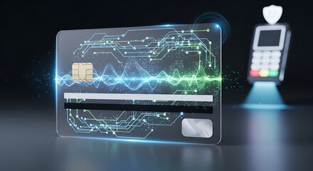 Digital credit card with payment terminal for secure transactions