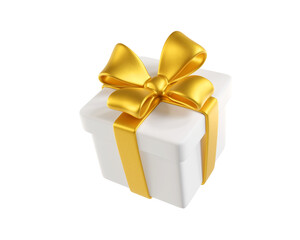 3D rendering White gift box with a red bow on a white background. A stylized icon perfect for holiday, birthday, or Christmas. Ideal for greeting cards and promotional materials.
