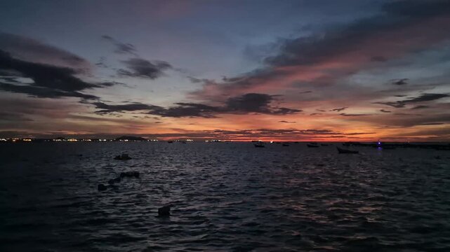 Thailand Chonburi Siracha Si Racha coast sea sunset scene