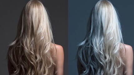 Naklejka premium Blonde hair color comparison