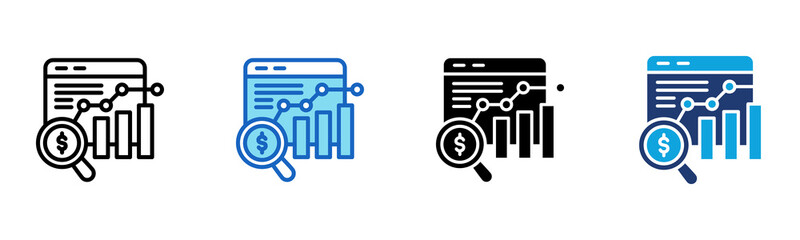 Analytics icon Multi Style Vector Illustration