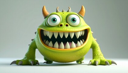 Fototapeta premium Friendly Monster with Big Teeth