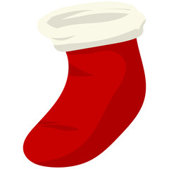 Christmas Stocking Santa Claus Sock Vector Illustration
