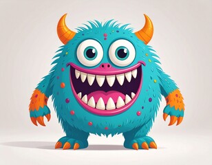 Naklejka premium Friendly Monster with Big Teeth
