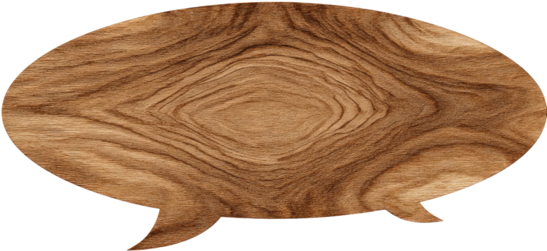 Wooden speech bubble