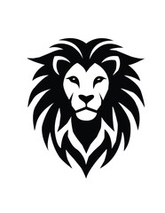 lion head vector illustration white and black