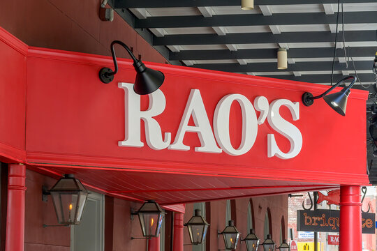 New Orleans, LA, USA - February 7, 2025: Rao's Restaurant - a Pop-up Restaurant of the Famous New York Italian Restaurant, Opened in the Warehouse District During Super Bowl LIX Week   