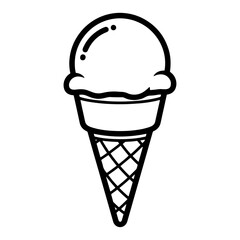 Minimalistic ice cream cone vector, ideal image to give a cool, fresh, smart theme to user interfaces, app icons, logos or infographics.