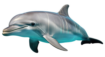 Isolated dolphin swimming