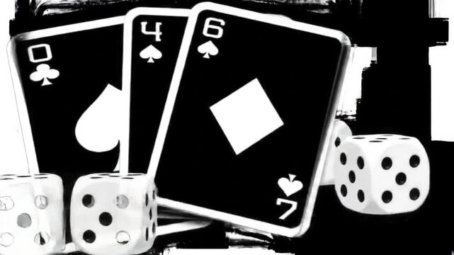 Playing cards and dice