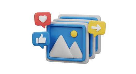 Isolated Social Media Icons Stack