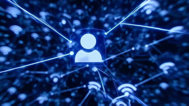 Digital network graphic profile connections - Powered by Adobe