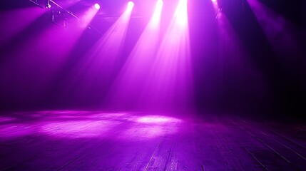 Obraz premium Stage fog illuminated with purple lights high resolution picture