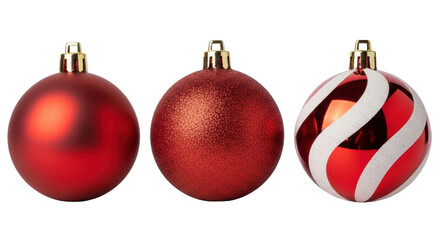Isolated Red Christmas Ornaments