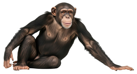 Isolated Chimpanzee Sitting