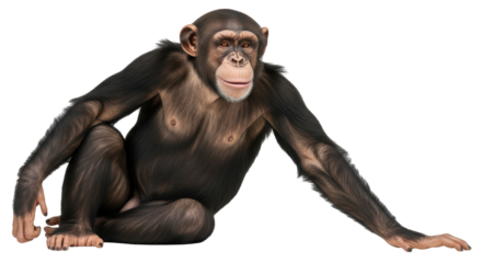 Isolated Chimpanzee Sitting
