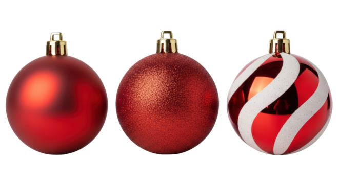 Isolated Red Christmas Ornaments