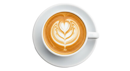 Isolated Latte Art Heart Coffee