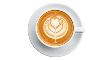 Isolated Latte Art Heart Coffee