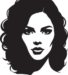  Beauty of girl outline front look face in silhouette white background.