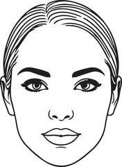 Face look in silhouette white background.