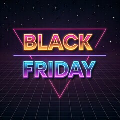 Obraz premium Black Friday Sale offer, Black Friday, Black Friday advertisement, black friday sale banners, Black Friday Sale illustration in neon style.