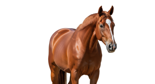 Isolated Brown Horse Standing