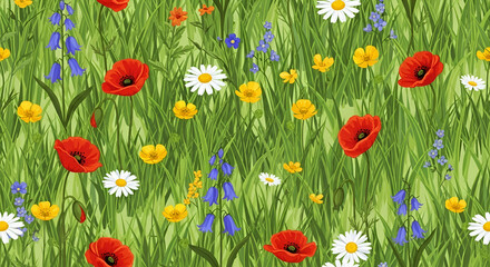 Obraz premium Red Poppy Flowers in Meadow | Beautiful Nature Scene
