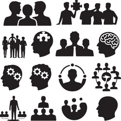 Business team collaboration and human resource management icons Keywords: group, people