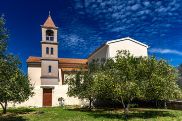 Fototapeta premium Church of St. John the Baptist on the island of Rab in Lopar,