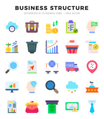 Business Structure icons set. Vector illustration.