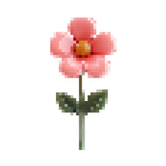 Cute flower pixel art elements