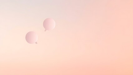 Fototapeta premium Abstract thought bubbles floating against a gradient sky, representing ideas and creativity.