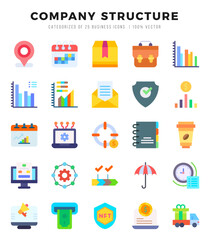 Company Structure Icons bundle. Flat style Icons. Vector illustration.